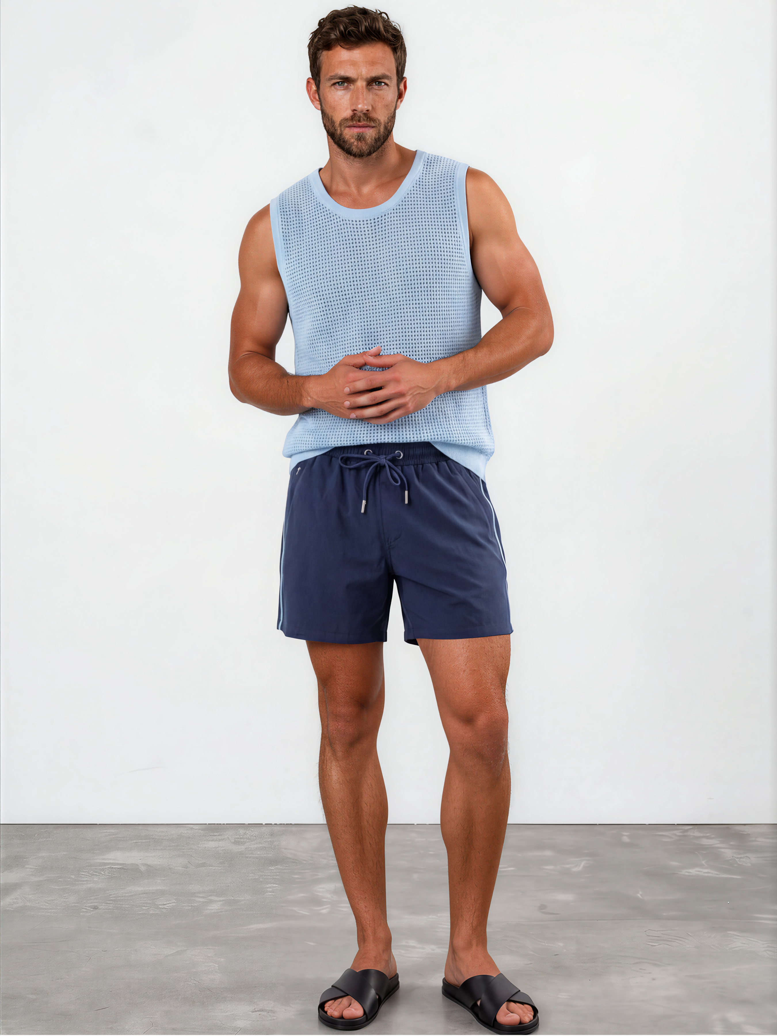 Light Blue Knitted Men's Tank
