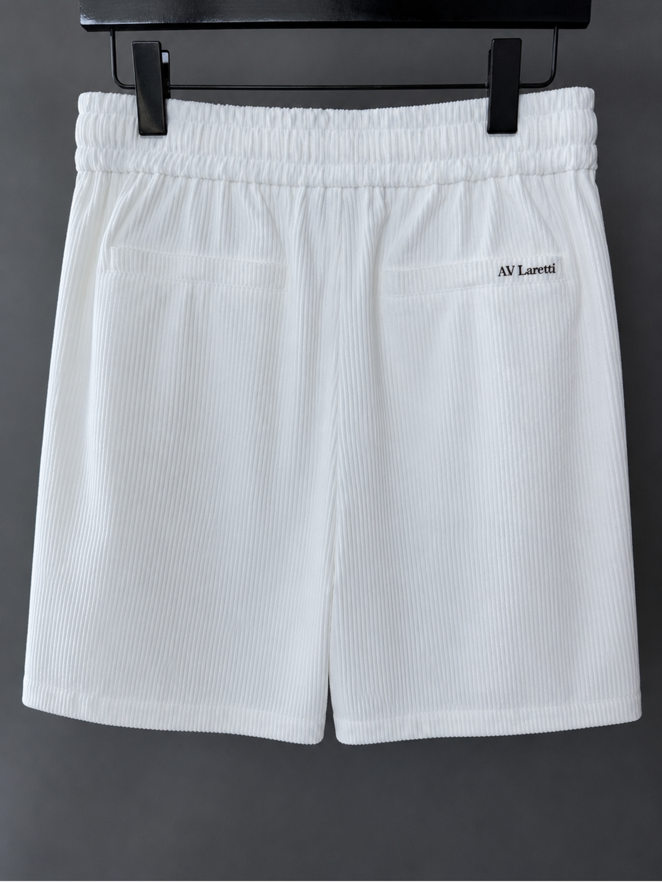 Off White Corduroy Elastic Waistband Short