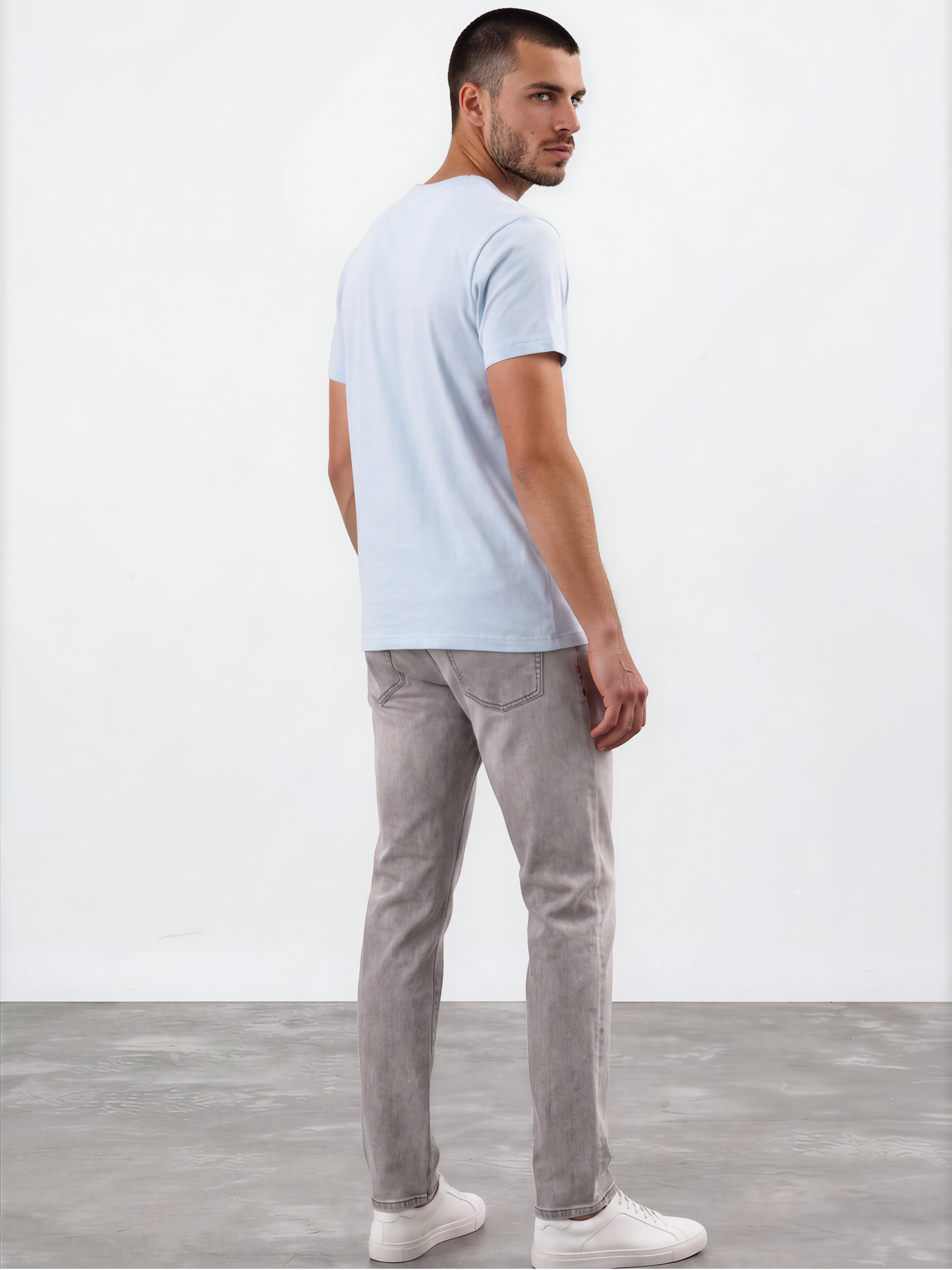 Powder blue crewneck tee shirt