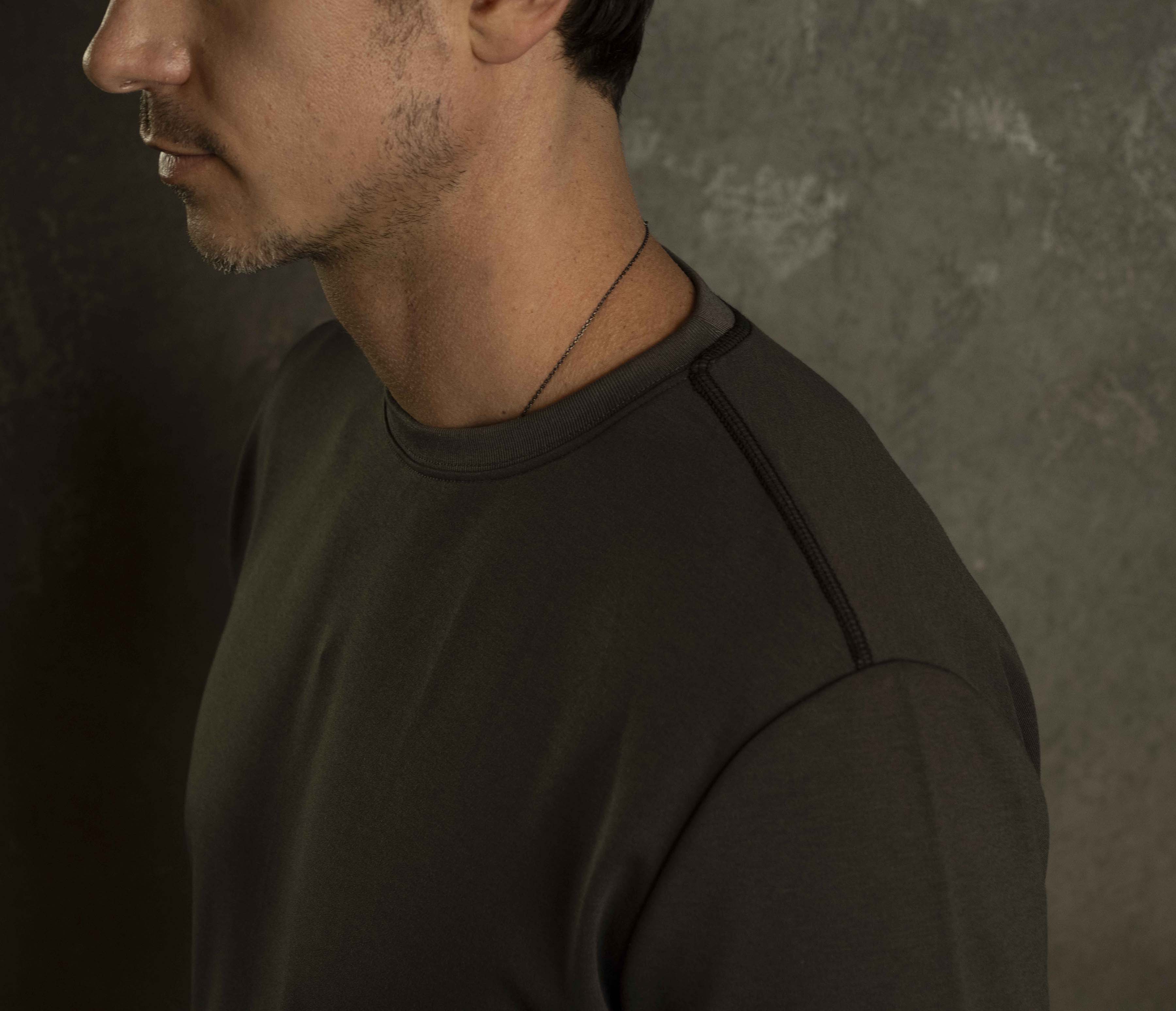 Dark grey mens premium tee shirt