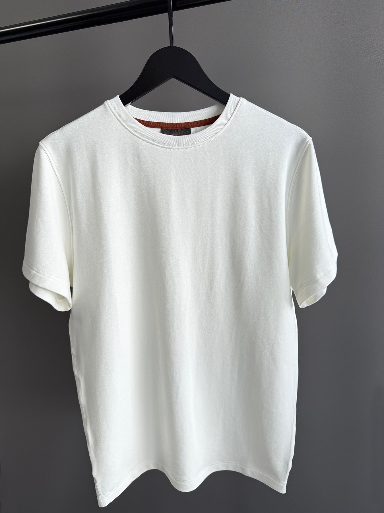 Off white with matching topstitching standard tee