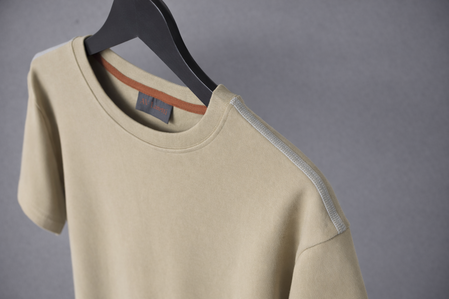 Beige standard crew neck tee