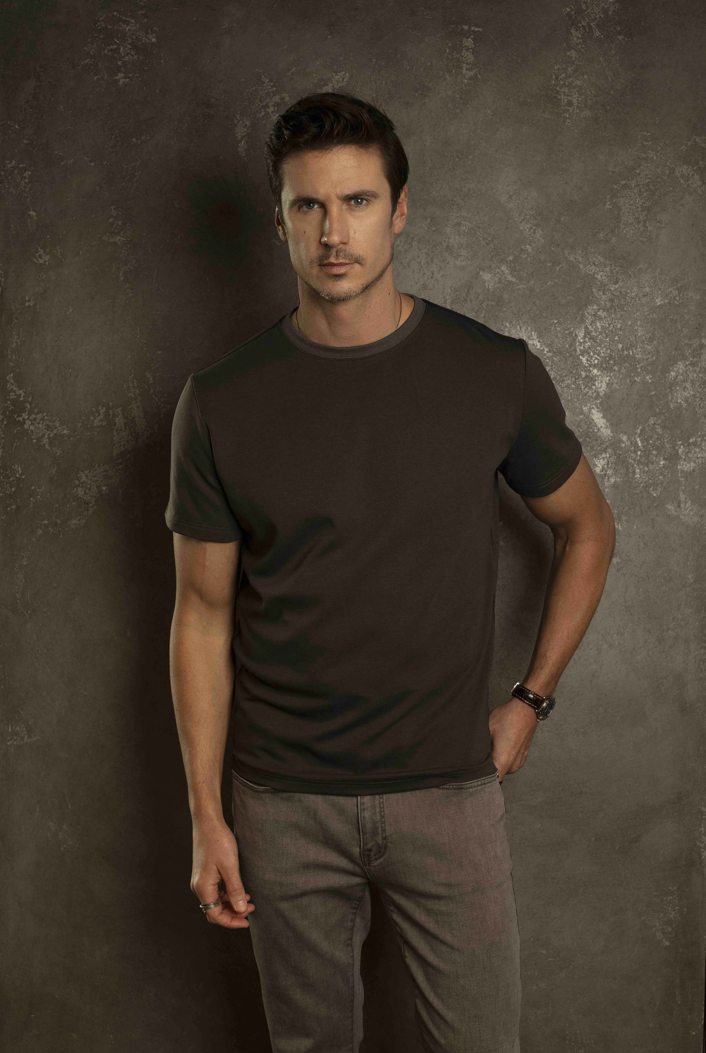 Quiet luxury mens grey tee shirt