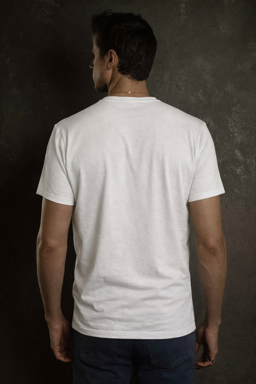 Off white with matching topstitching standard tee