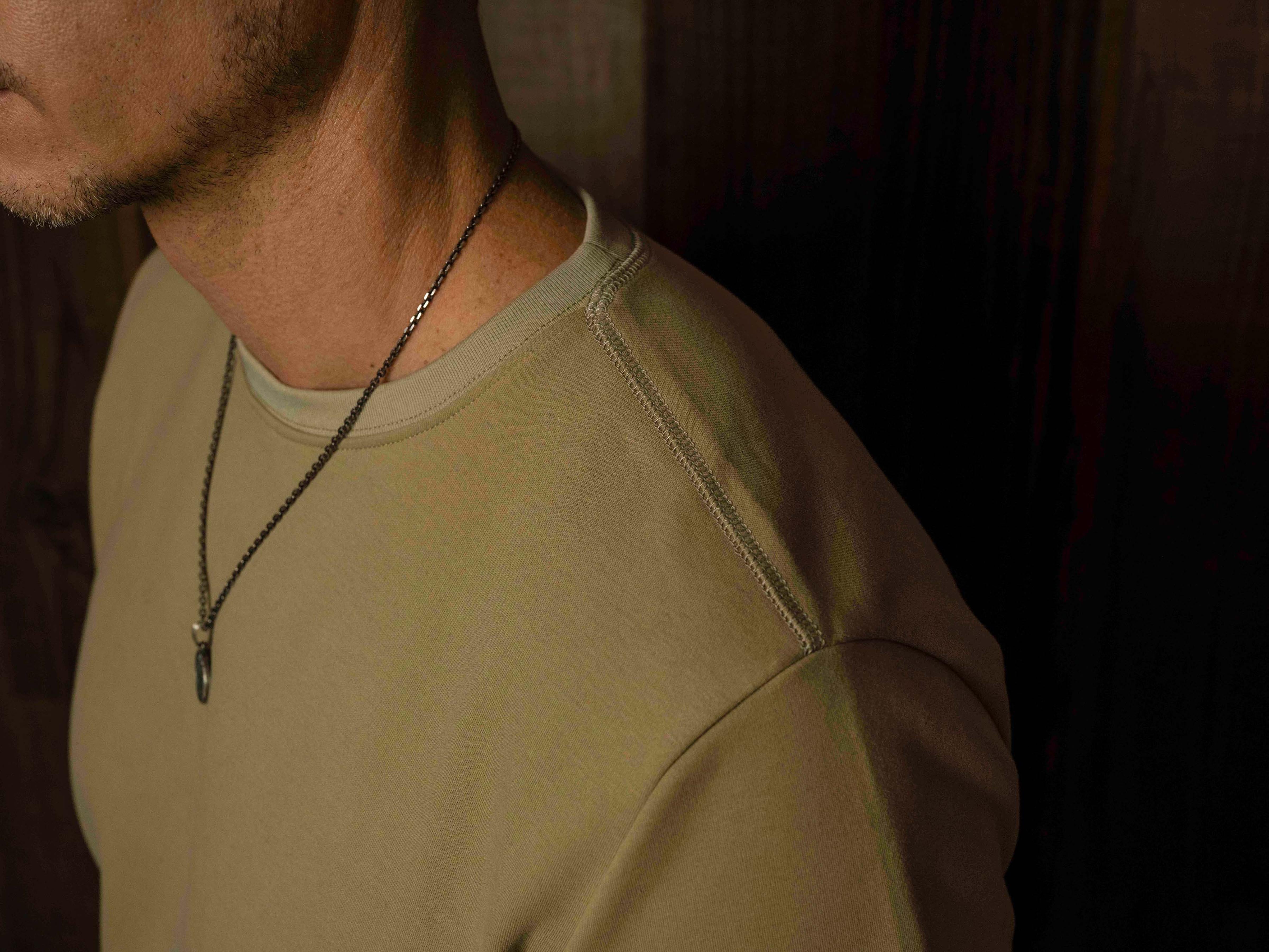 Beige mens tee shirt quiet luxuyr