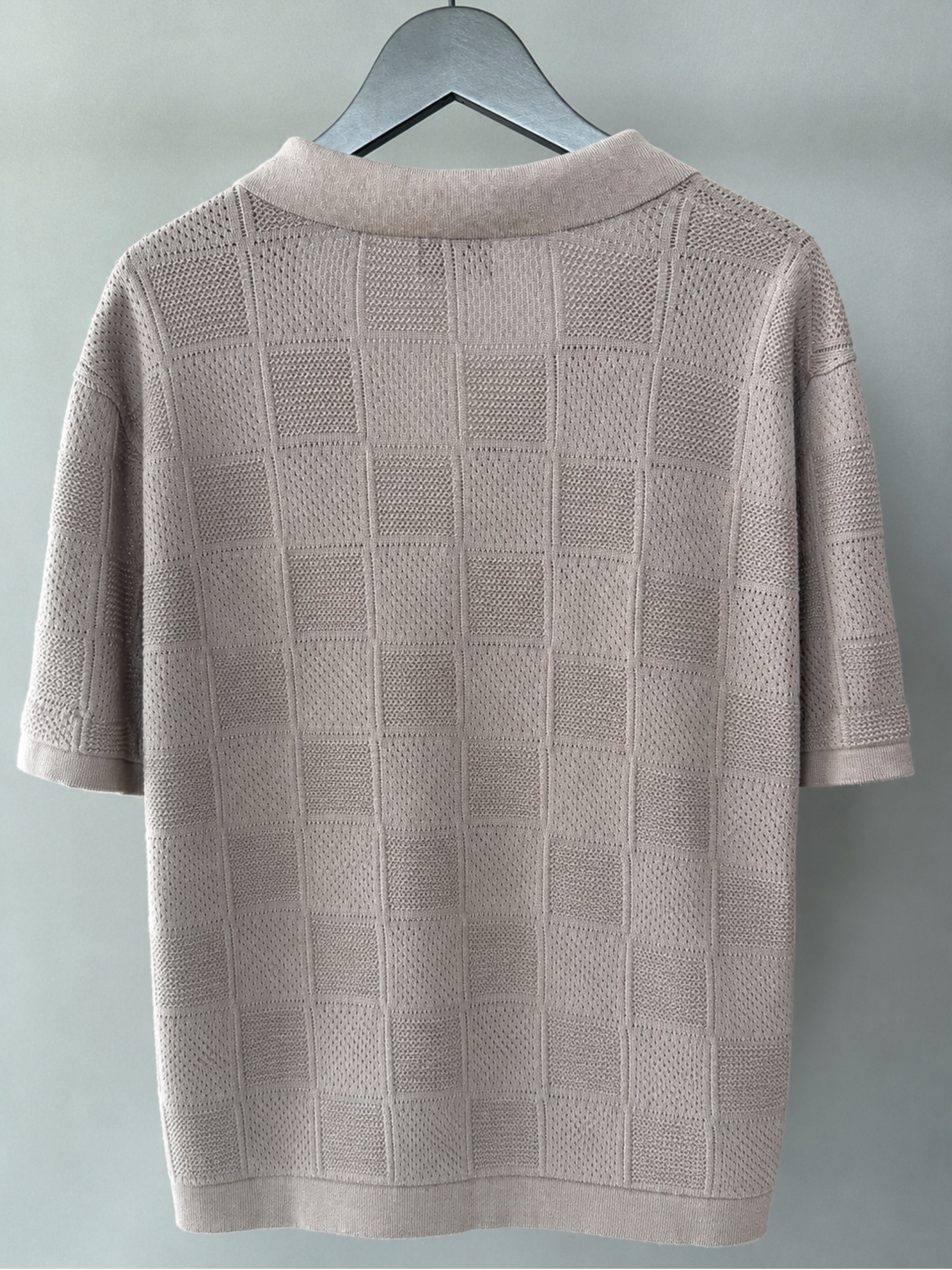 Taupe Knitted Button-Front Shirt