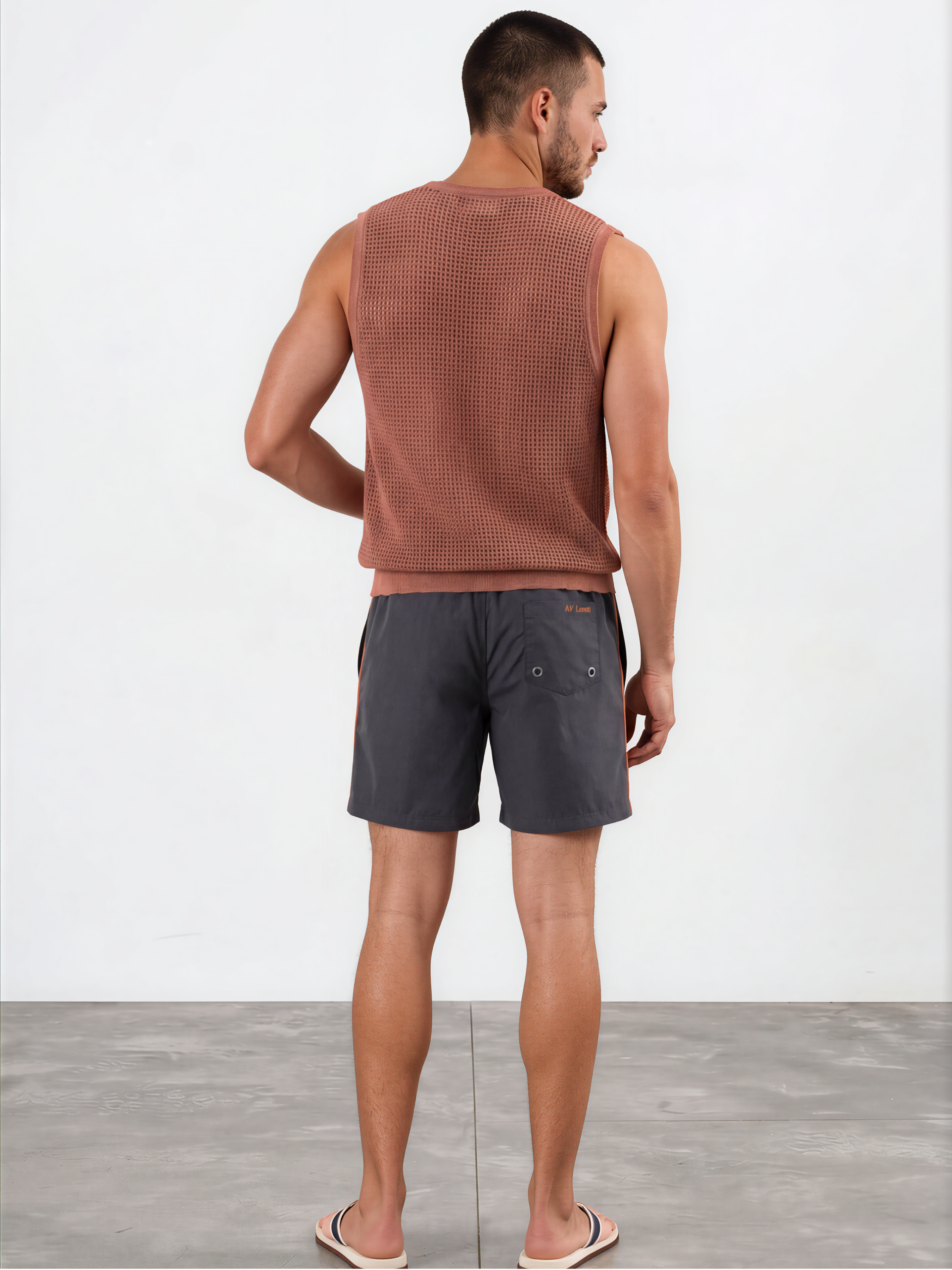 Saddle Brown Knitted Men's Tank