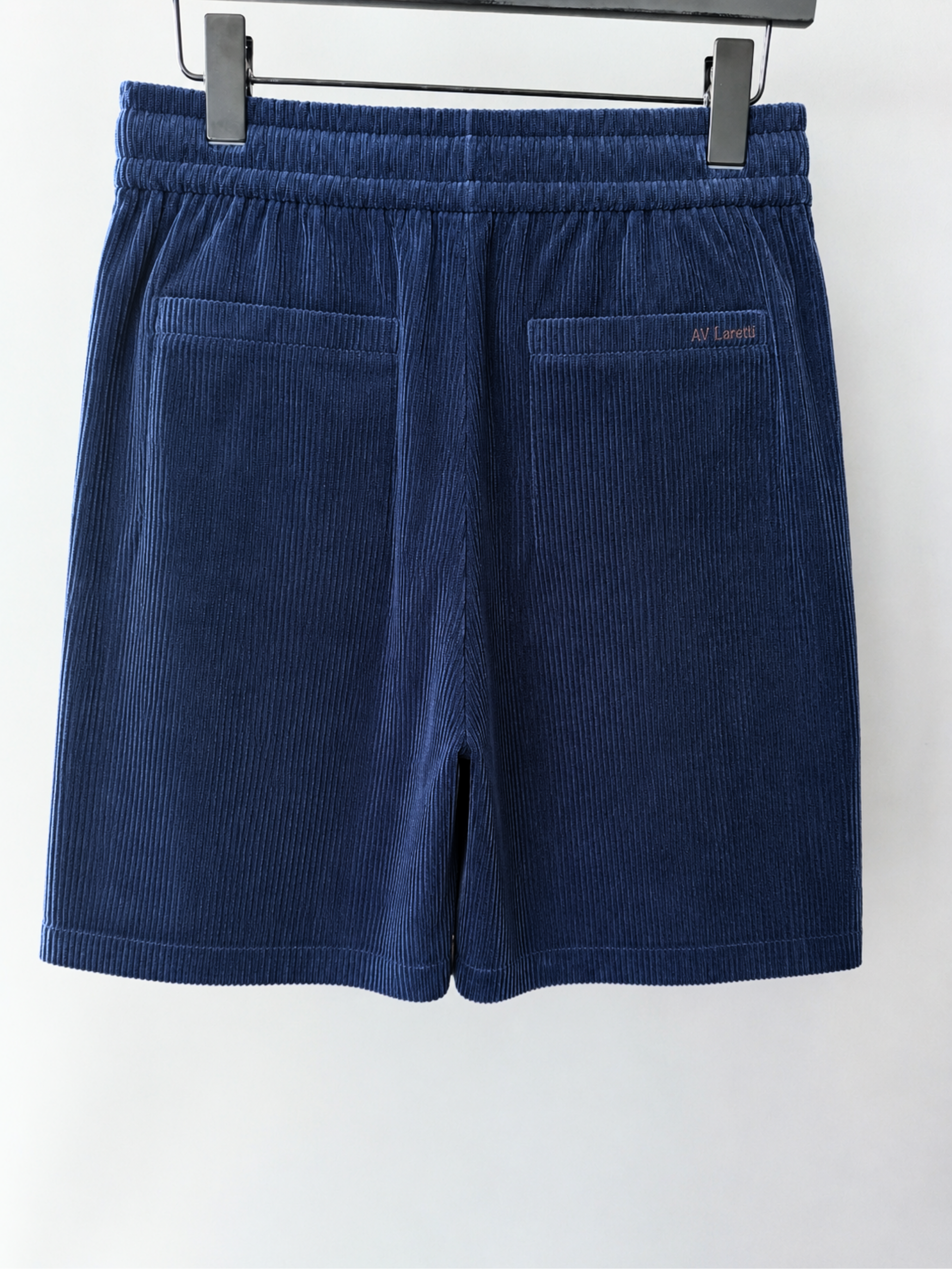 Navy Corduroy Elastic Waistband Short
