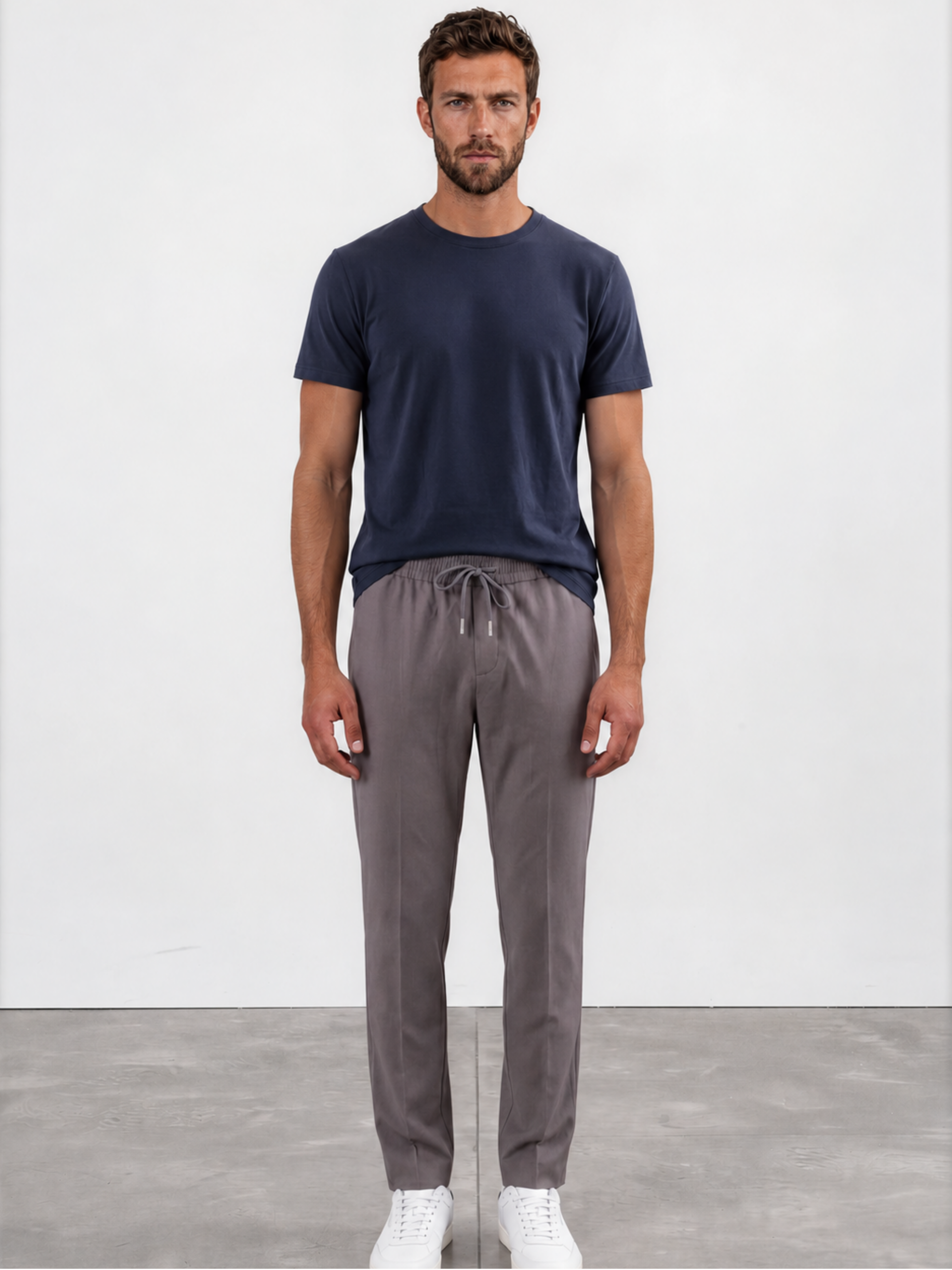 Navy blue standard crew neck