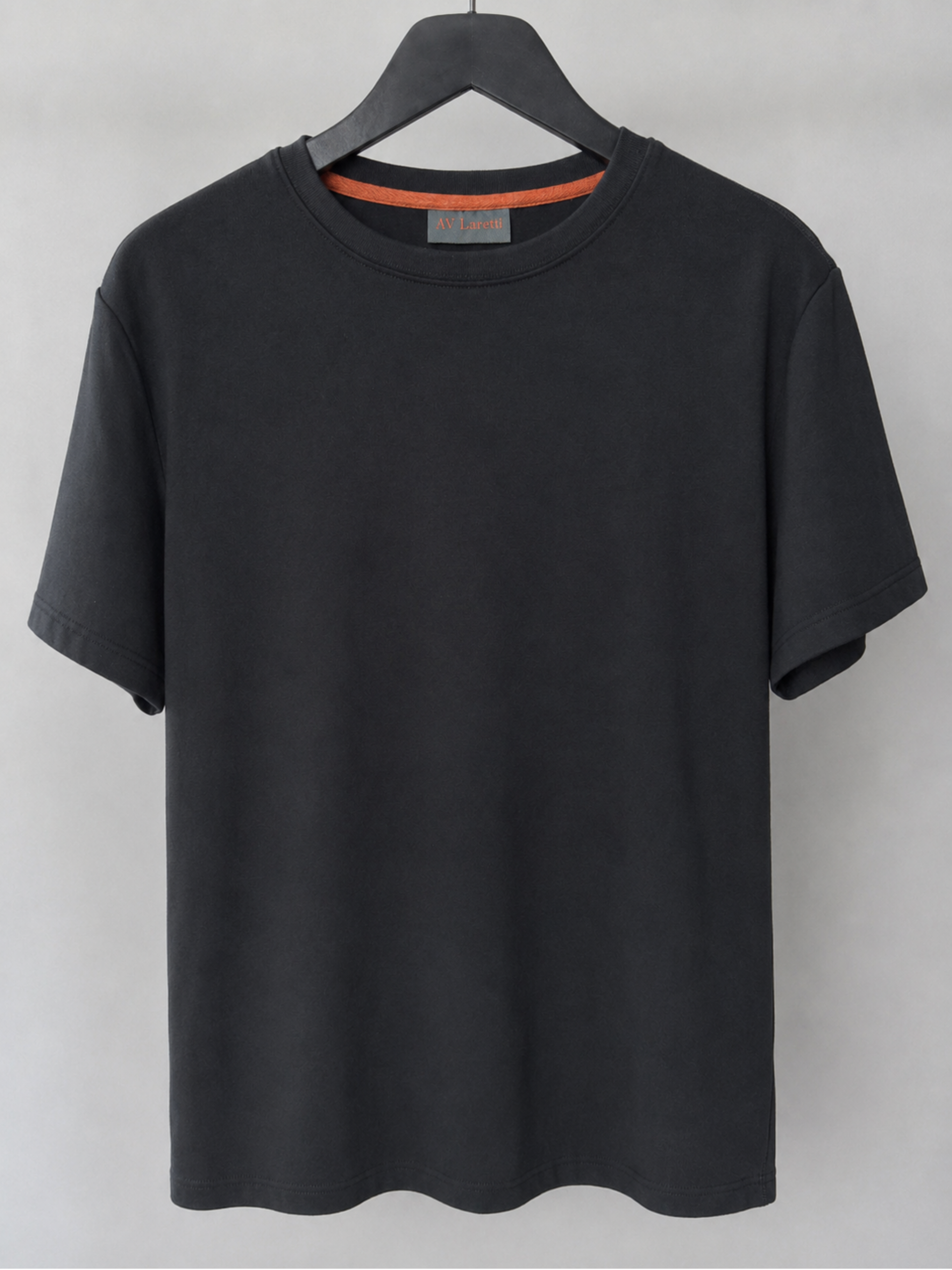 All black crew neck in black no contrast topstitching