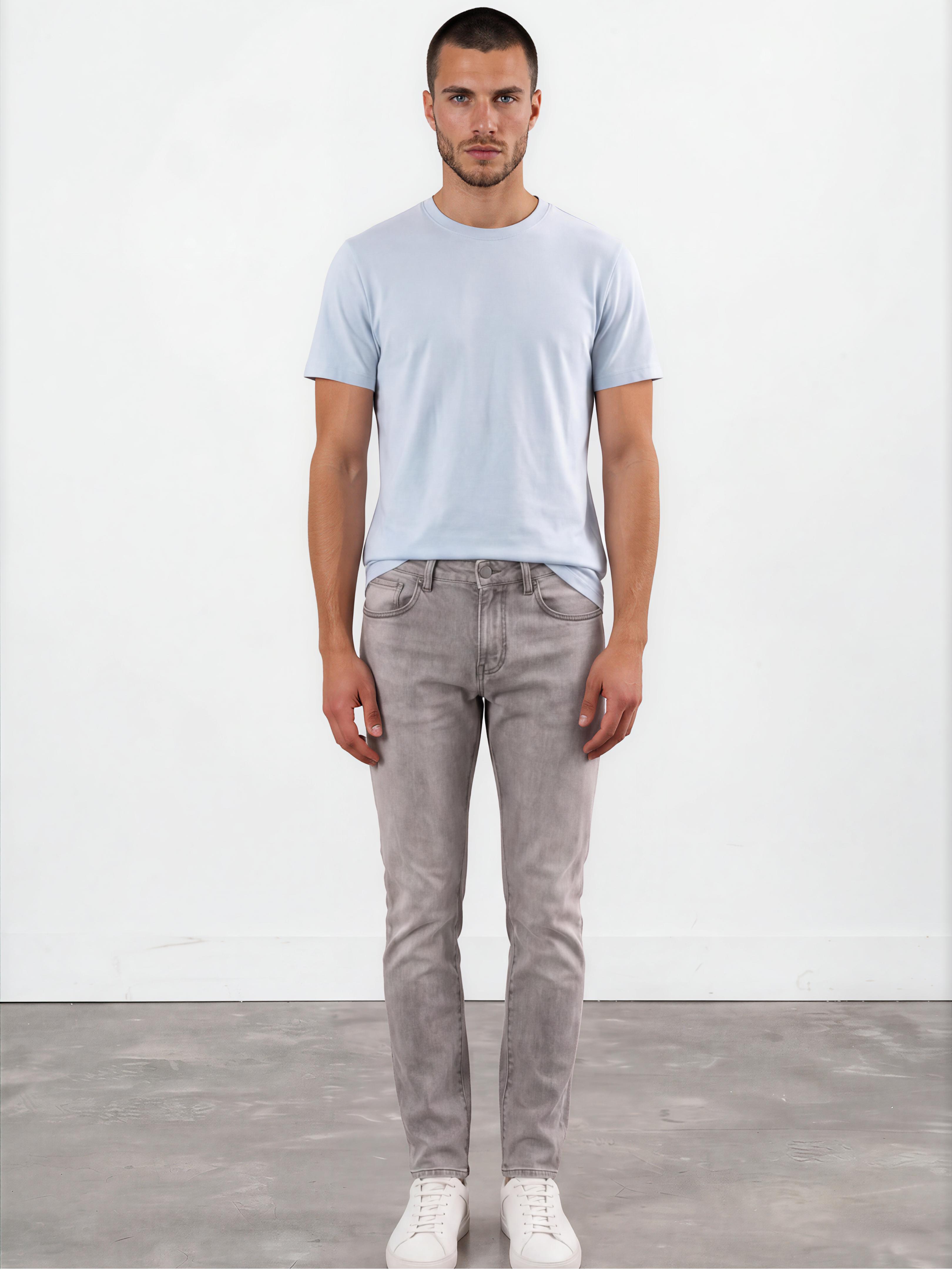 Powder blue crewneck tee shirt