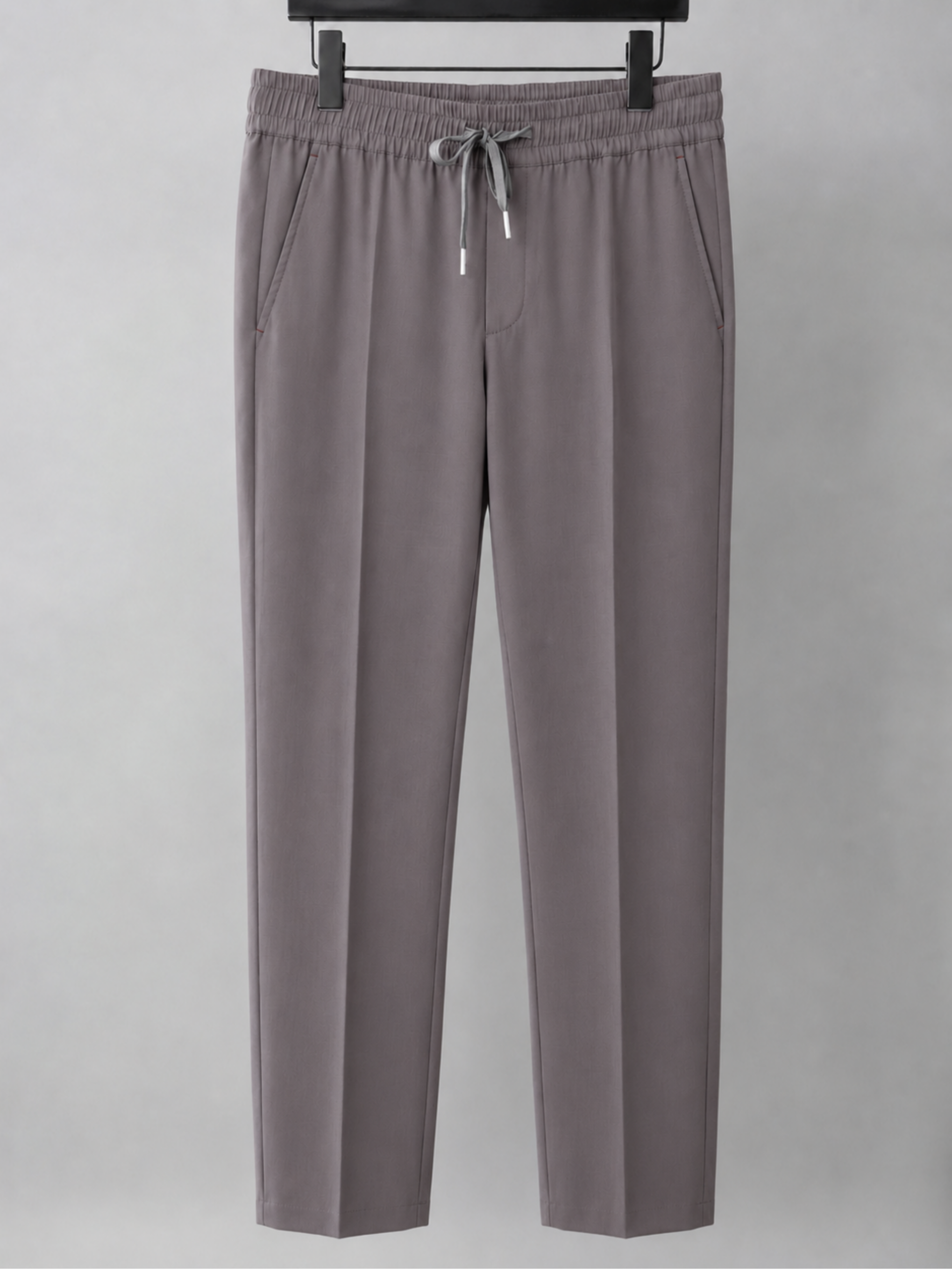 Taupe Drawstring Pant with Elastic Waistband