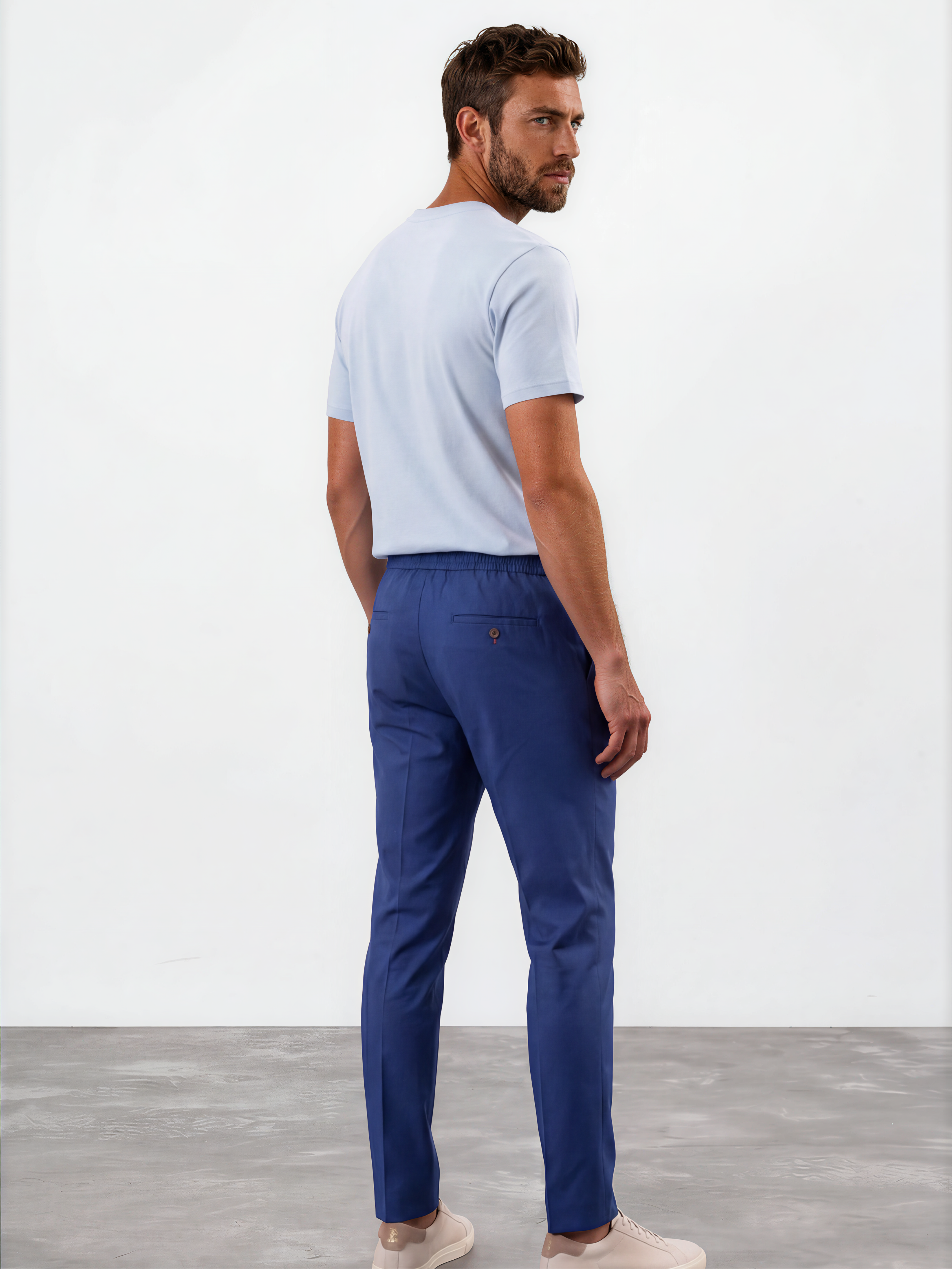 Dark Navy Drawstring Pant with Elastic Waistband