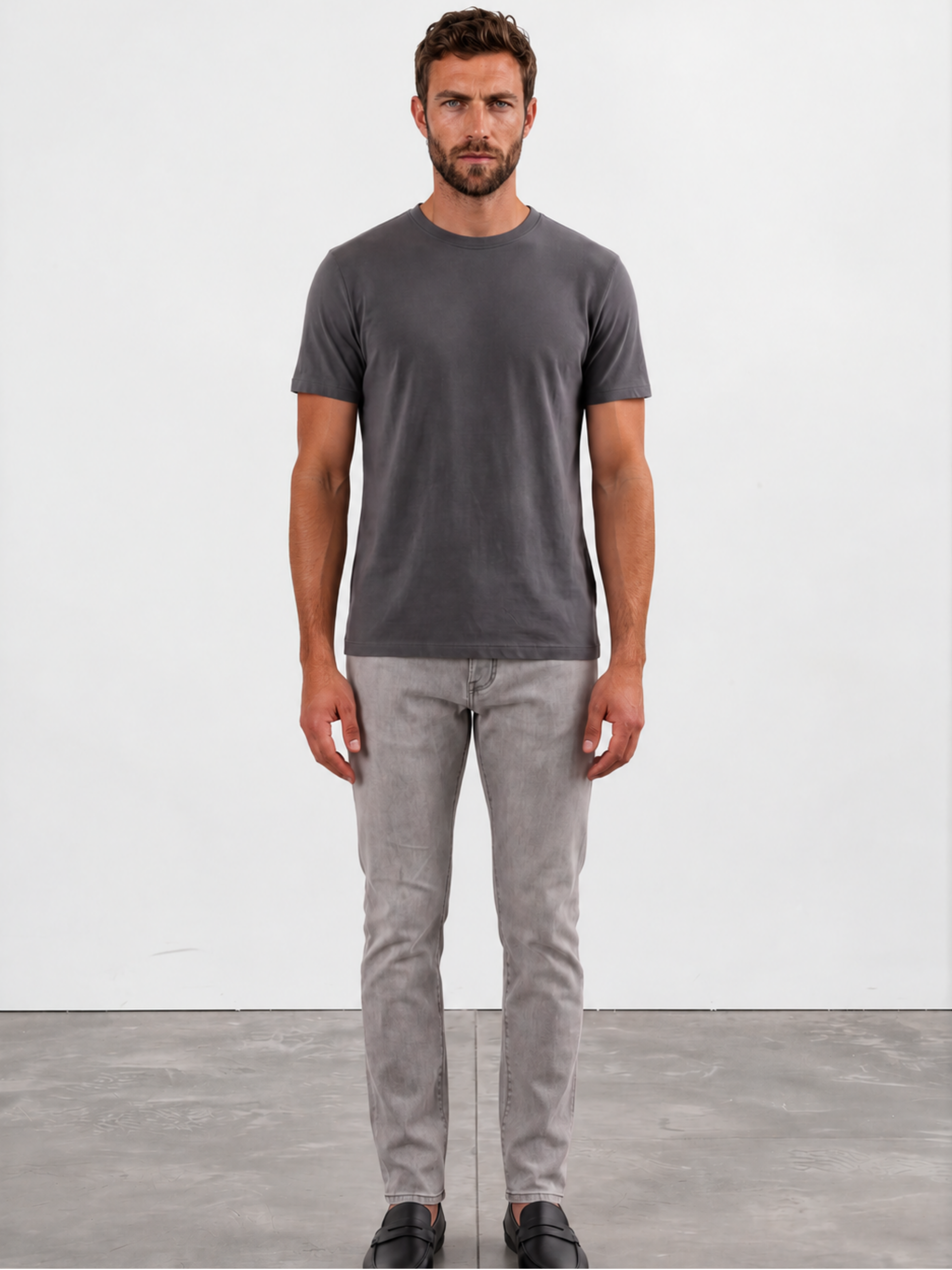 Charcoal grey crewneck standard tee