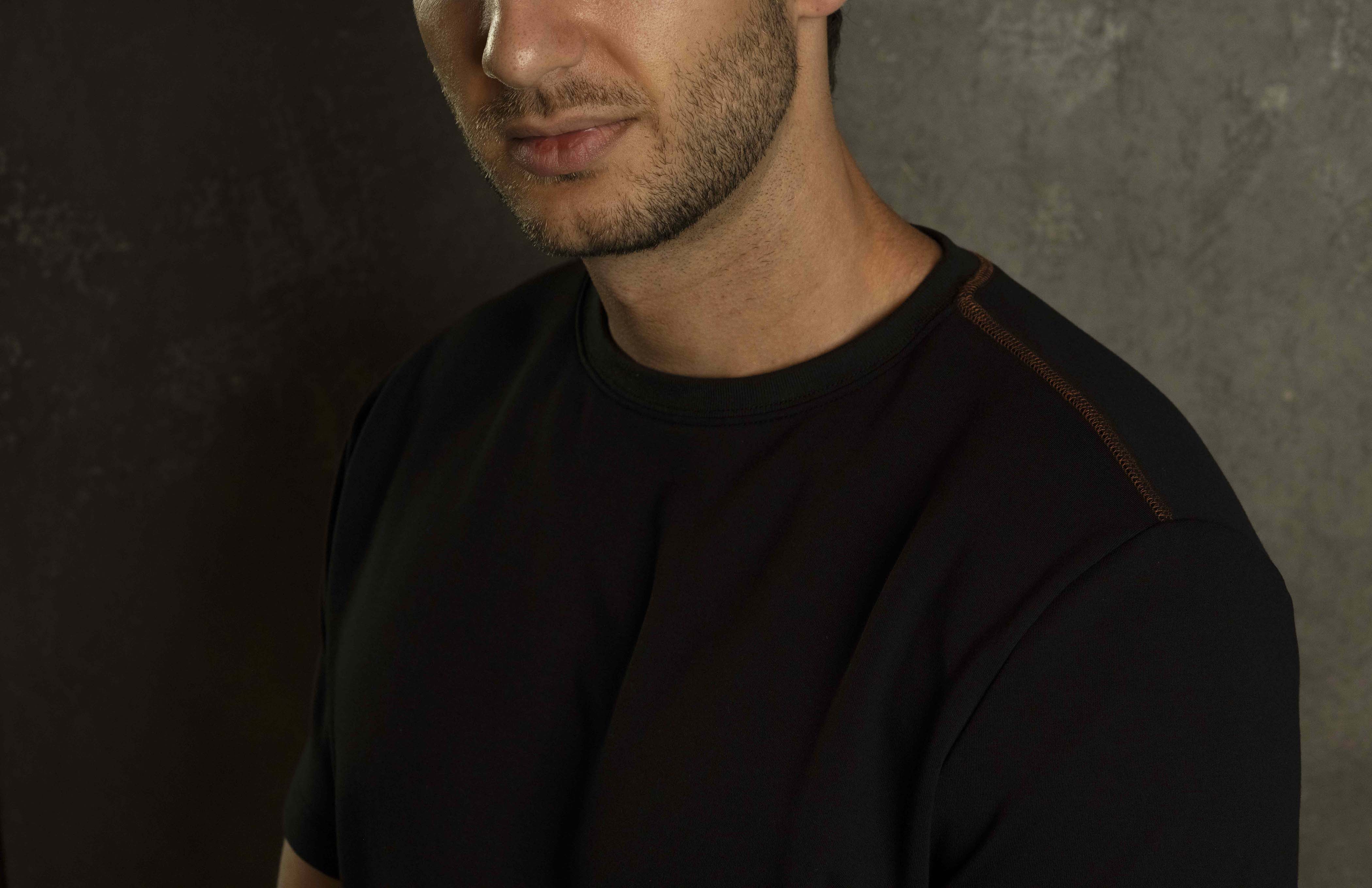 Mens elevated streetwear tee for men black