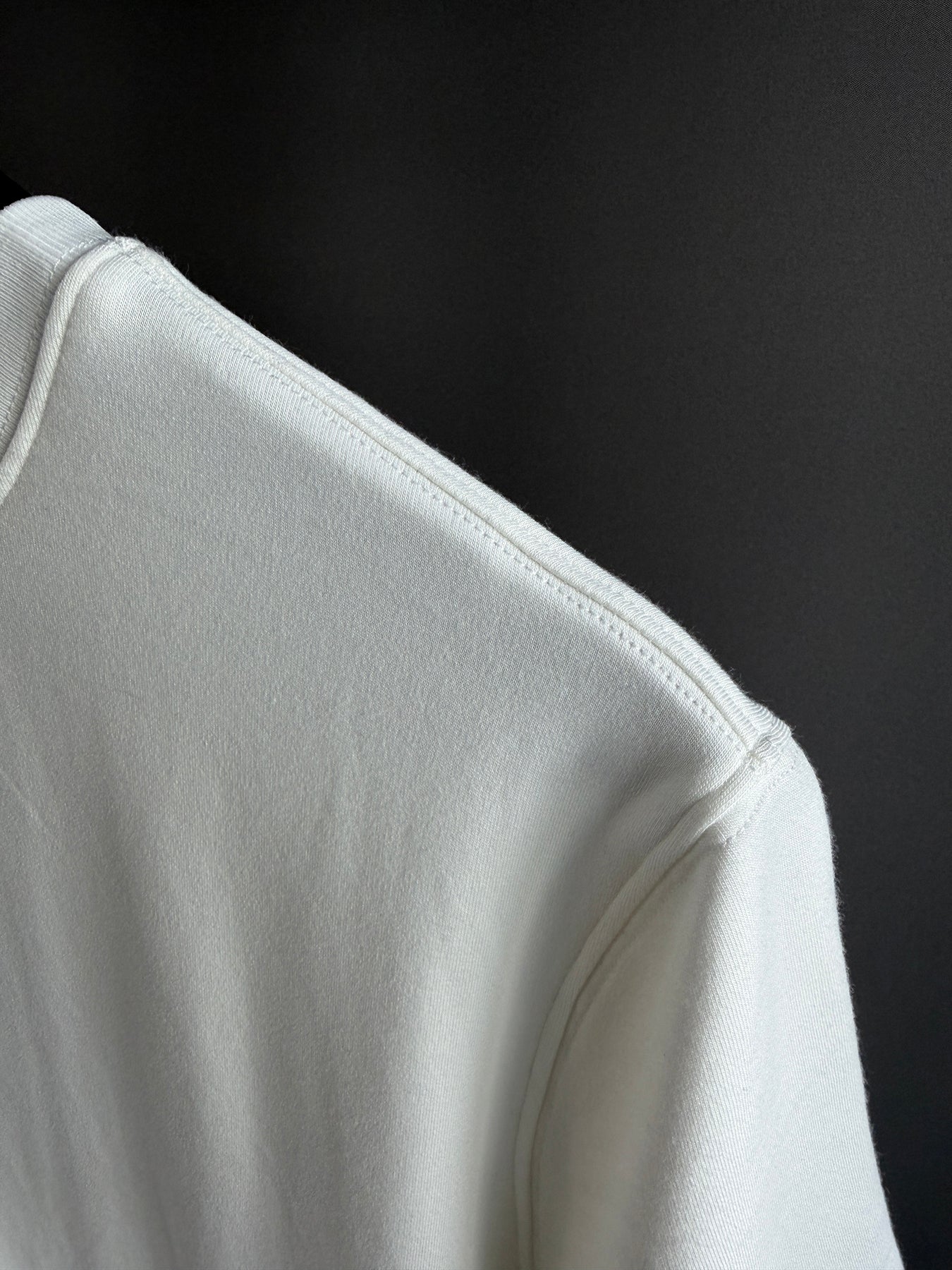 Off white with matching topstitching standard tee