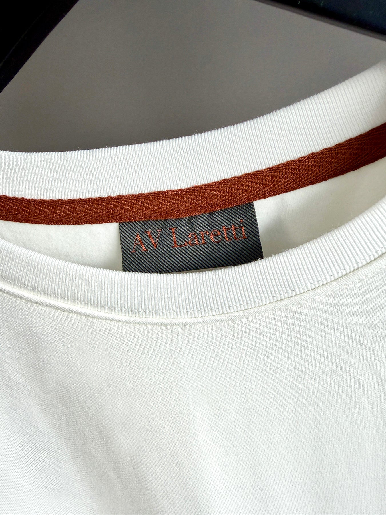 Off white with matching topstitching standard tee