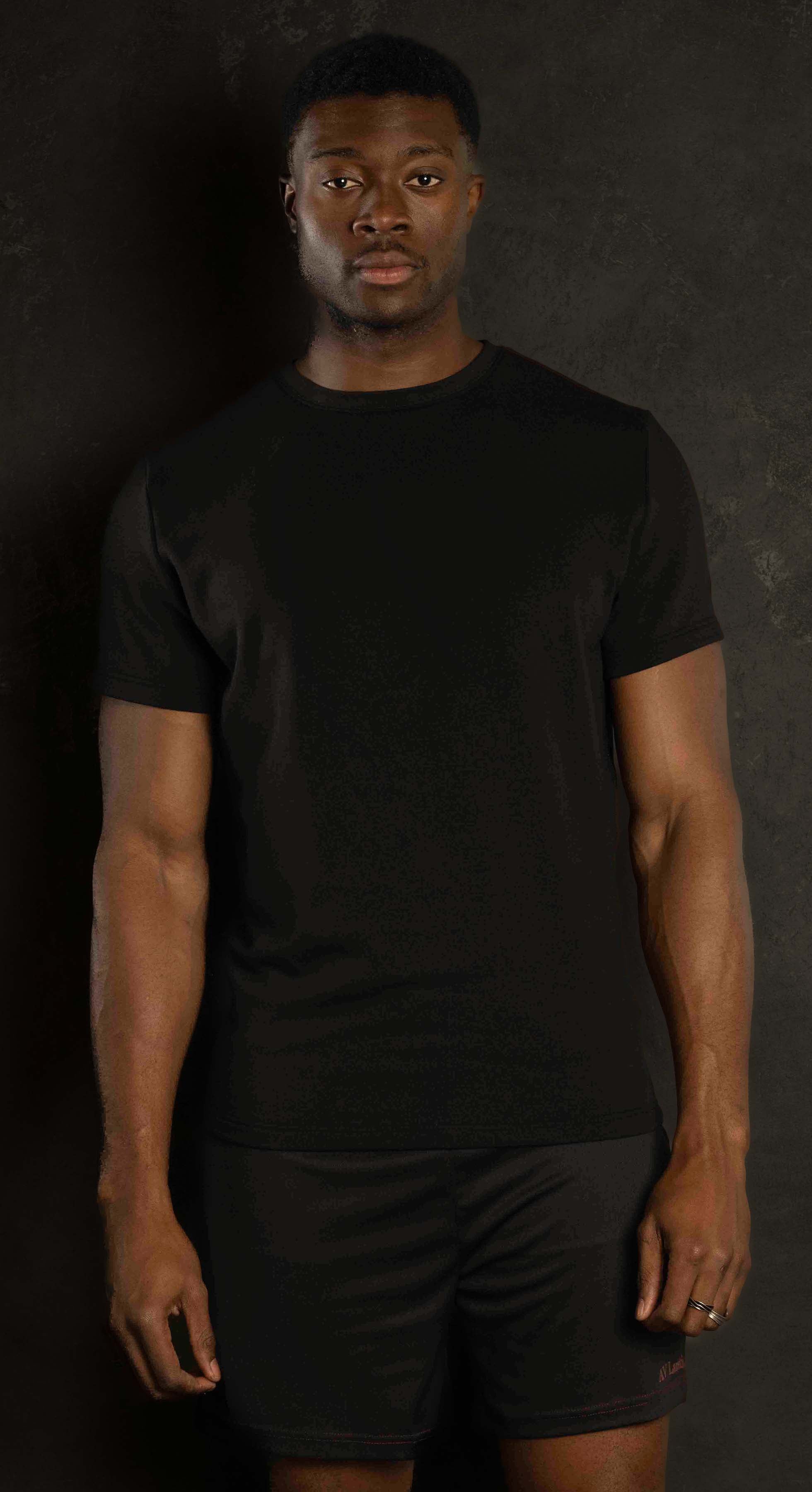 Casual business attire for men black tee