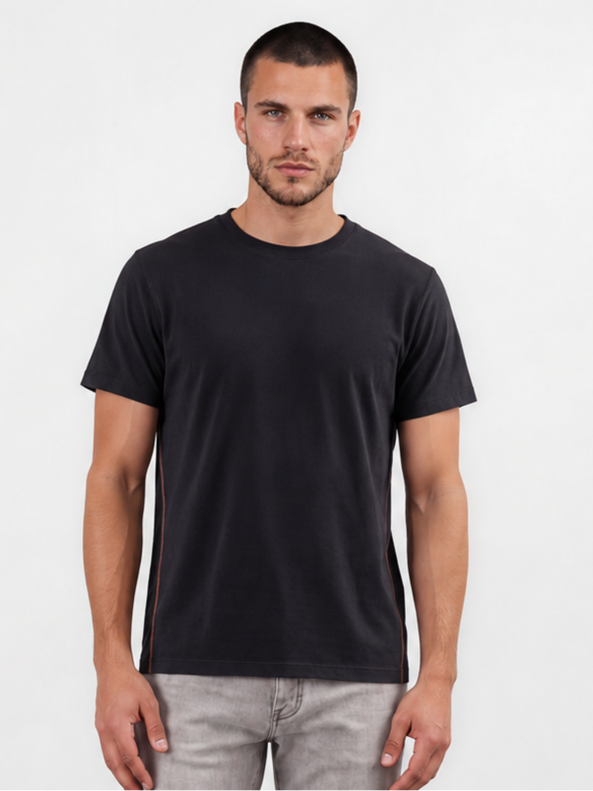 AV Laretti Black with saddle brown topstitching standard tee Quality Report