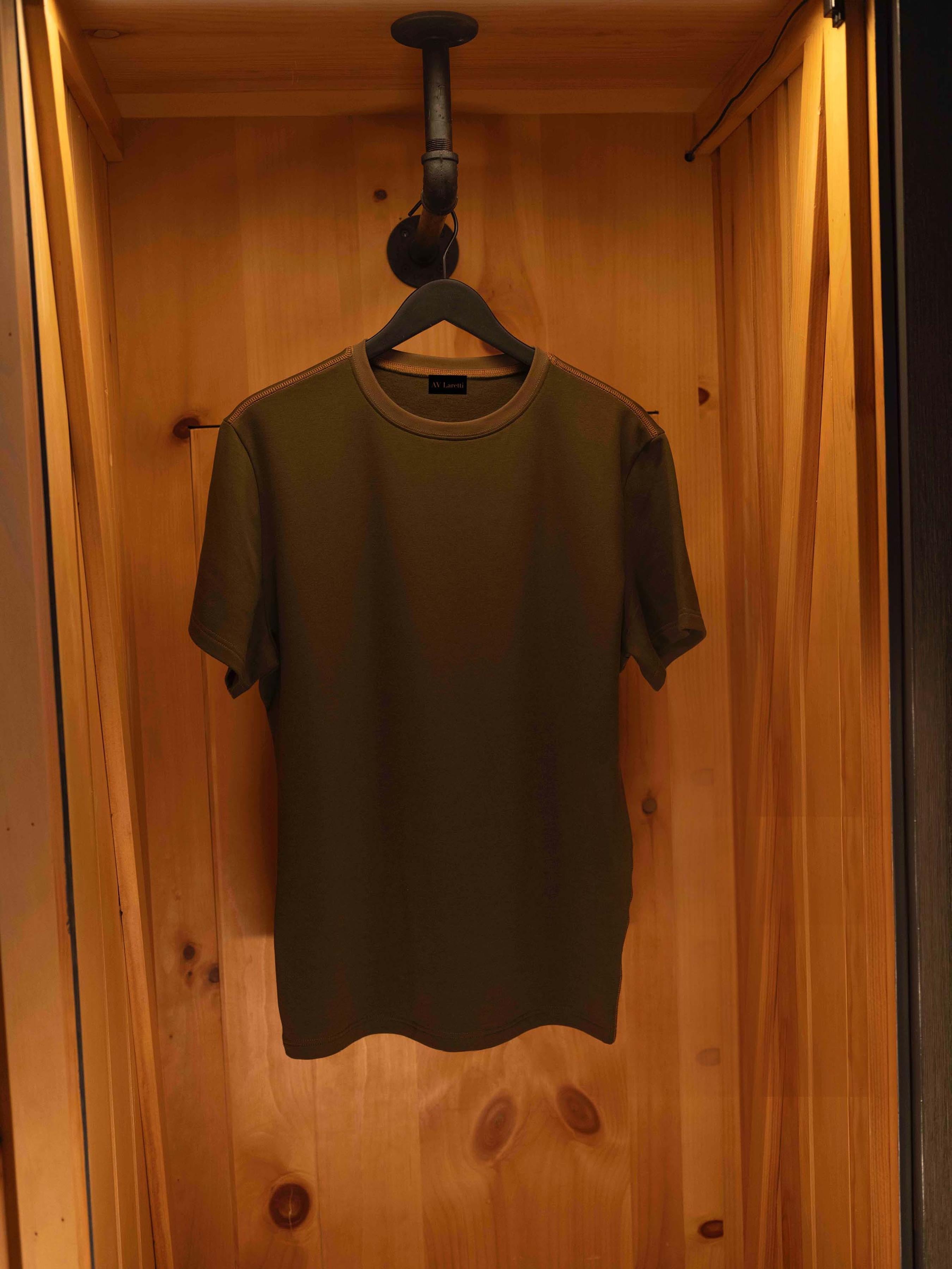 The standard crew neck in olive green